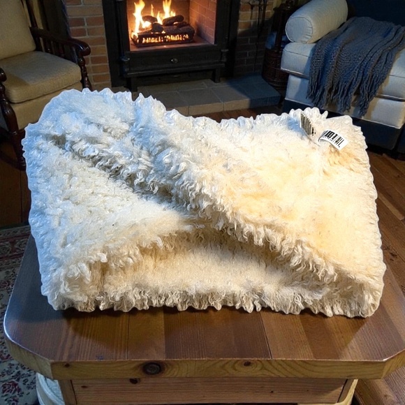 Off-White Soft Sherpa Fleece Infinity Loop Scarf Plush Neck Warmer One Size - Picture 5 of 10